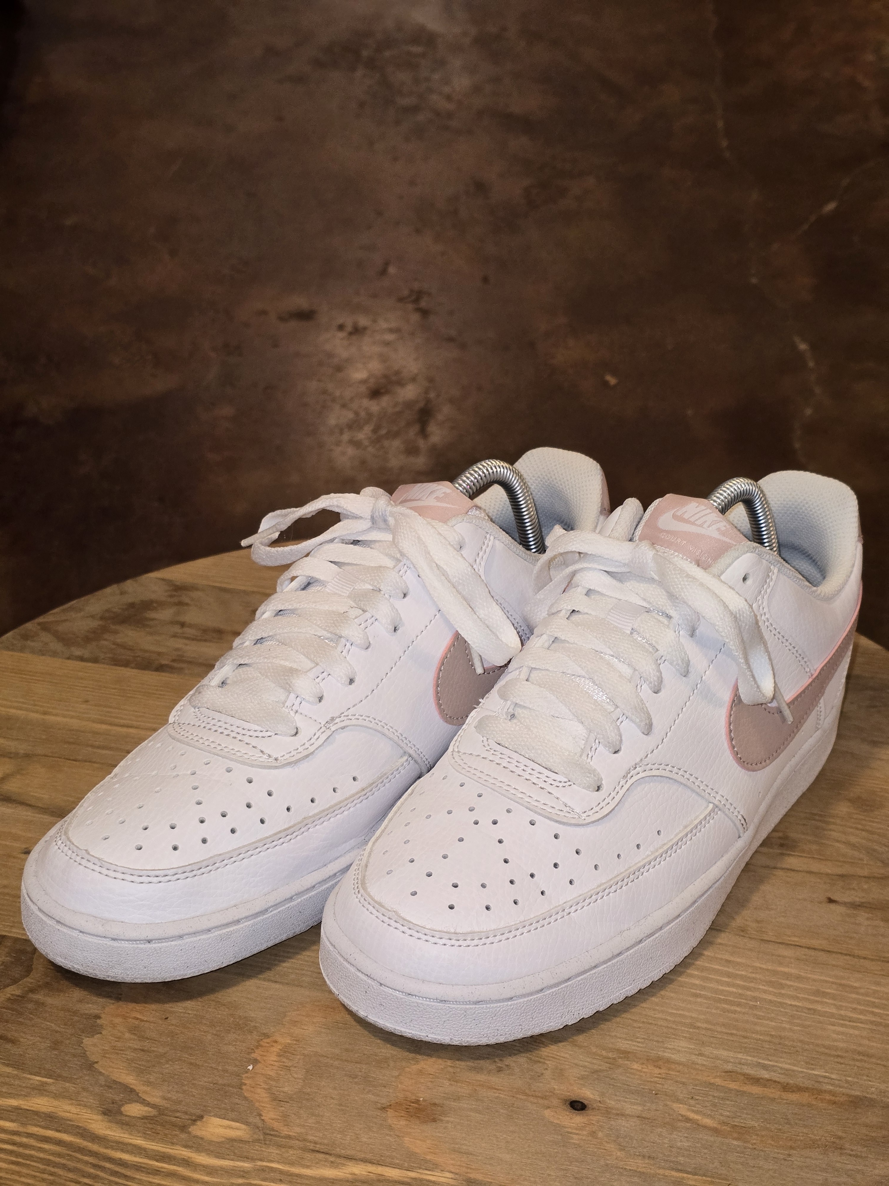 Nike Court Vision Low Next Nature White Pink Rose Swoosh Sneakers Women’s Size 9